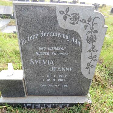 WEPENER Sylvia Jeanne 1922-1987