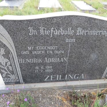 ZEILINGA Hendrik Adriaan 1916-1980