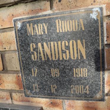 SANDISON Mary Rhoda 1918-2004