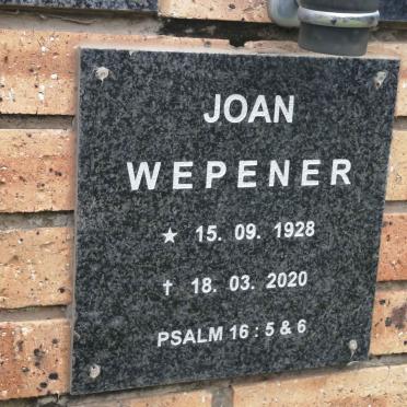 WEPENER Joan 1928-2020
