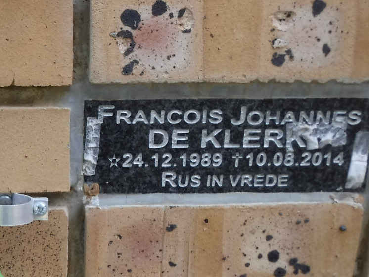 KLERK Francois Johannes, de 1989-2014