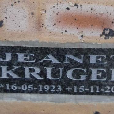 KRUGER Jeanet 1923-2009