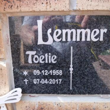 LEMMER Toetie 1958-2017