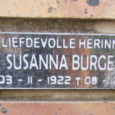 BURGER Susanna 1922-2011