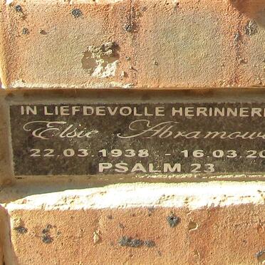 ABRAMOWITZ Elsie 1938-2014