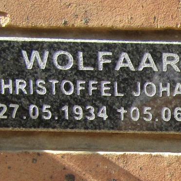 WOLFAARD Christoffel Johannes 1934-2007