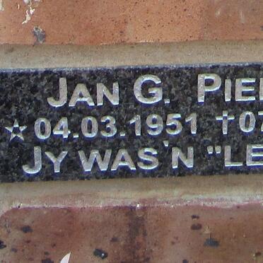 PIENAAR Jan G. 1951-2014