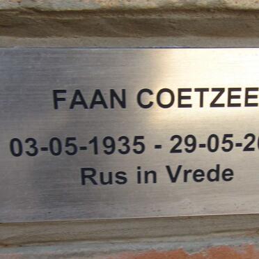 COETZEE Faan 1935-2018