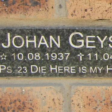 GEYSER Johan 1937-2017