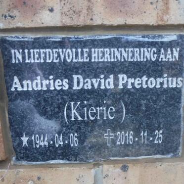 PRETORIUS Andries David 1944-2016
