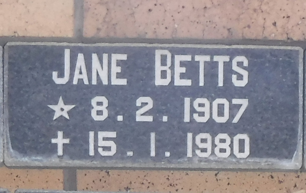 BETTS Jane 1907-1980