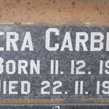CARBERY Vera 1917-1990