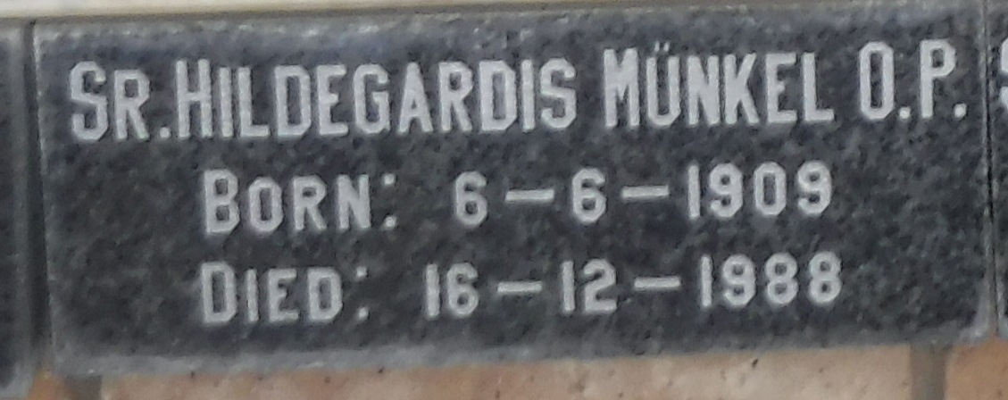 MUNKEL Hildegardis 1909-1988
