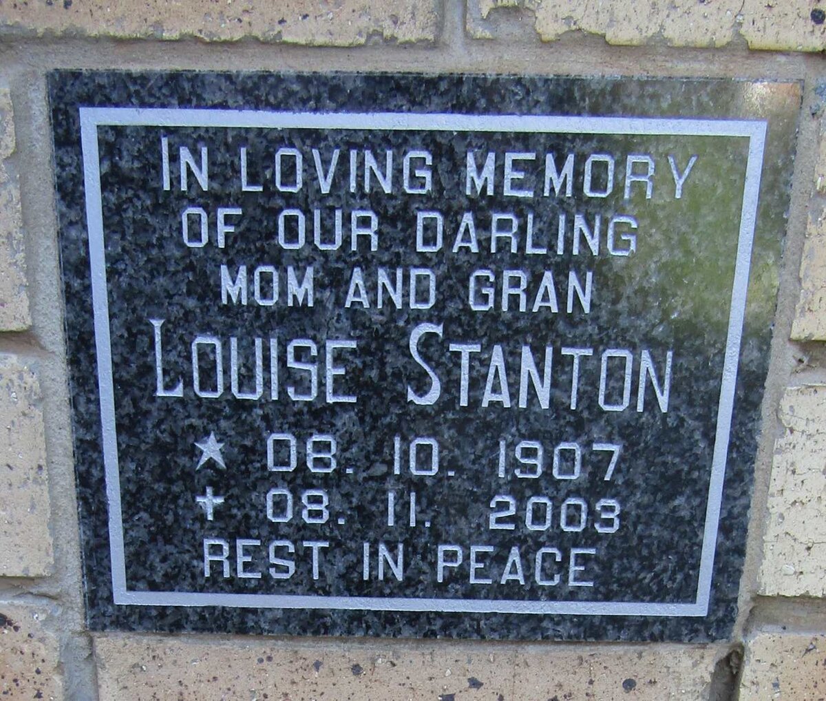 STANTON Louise 1907- 2003