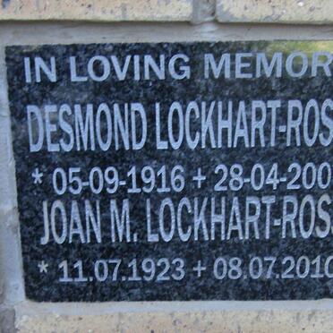 ROSS Desmond 1916-2007, LOCKHART &amp; Joan M. 1923-2010