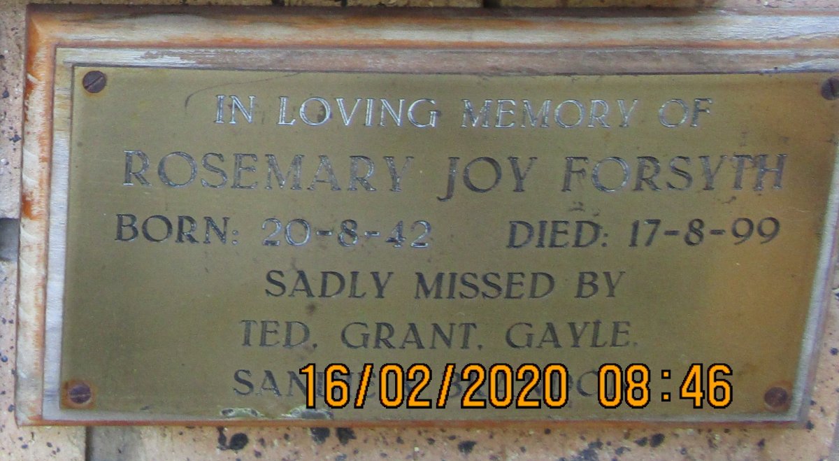 FORSYTH Rosemary Joy 1942-1999