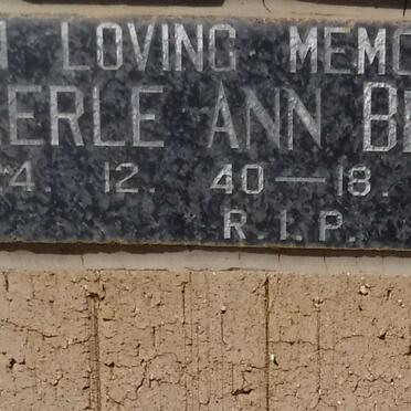 BEKKER Merle Ann 1940-1986