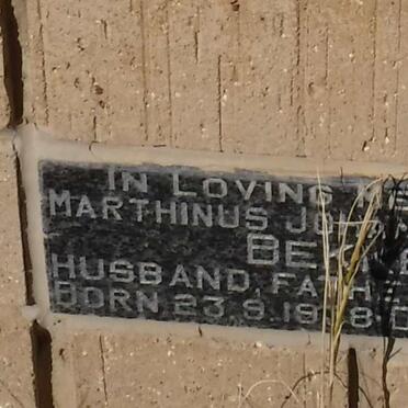 BEKKER Marthinus Johannes Petrus 19?8-1988