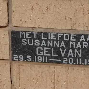 GELVAN Susanna Maria 1911-1992