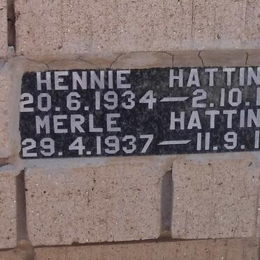 HATTINGH Hennie 1934-1997 &amp; Merle 1937-1997