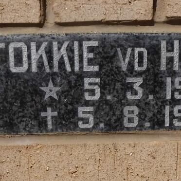 HEEVER Tokkie, v.d. 1938-1984