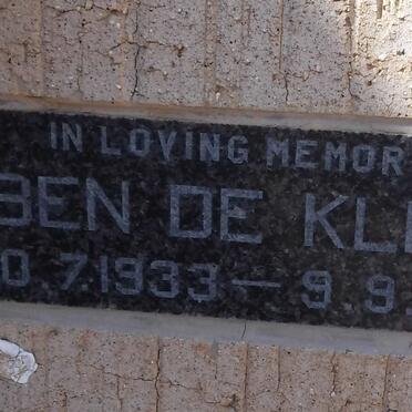 KLERK Ben, de 1933-1995