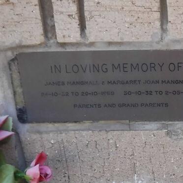 MANGNALL James 1932-1999 &amp; Margaret Joan 1932-2000