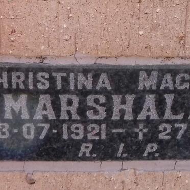 MARSHALL Christina Magdelena 1921-1990