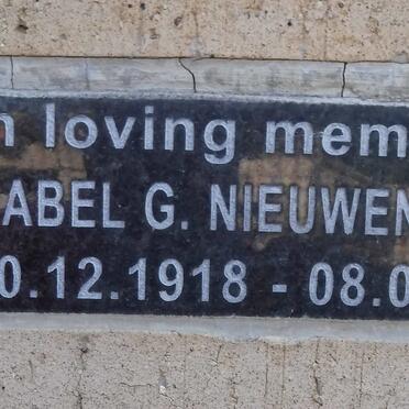 NIEUWENHUIZEN Mabel G. 1918-2007