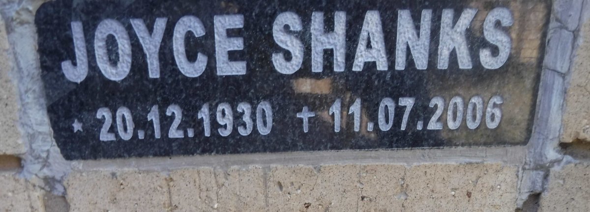 SHANKS Joyce 1930-2006
