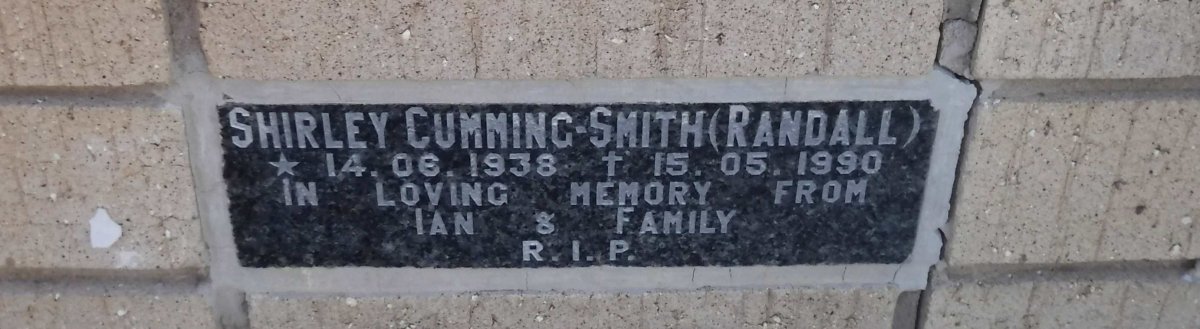 SMITH Shirley, CUMMING- nee RANDALL 1938-1990