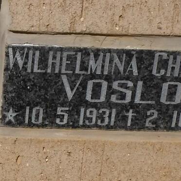 VOSLOO Wilhelmina Christina 1931-1986