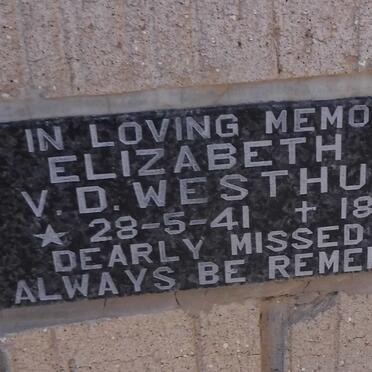 WESTHUIZEN Elizabeth Ann, v.d. 1941-1993