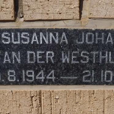 WESTHUIZEN Susanna Johanna, van der 1944-1994
