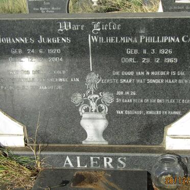 ALERS Johannes Jurgens 1920-2004 &amp; Wilhelmina Phillipina Catharina 1926-1969