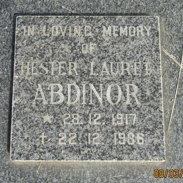 ABDINOR Hester Lauret 1917-1986