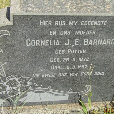 BARNARD Jacobus M.C. 1872 - &amp; Cornelia J.E. PUTTER 1872-1957