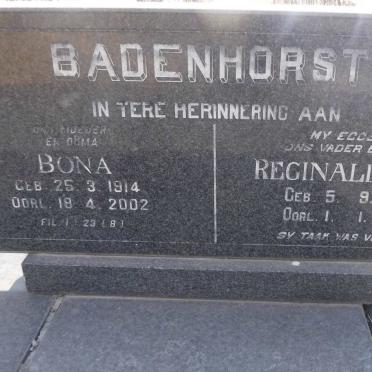 BADENHORST Reginald Ivor 1923-1983 &amp; Bona 1914-2002