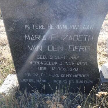 BERG Maria Elizabeth, van den 1962-1978