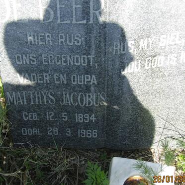 BEER Matthys Jacobus, de 1894-1966