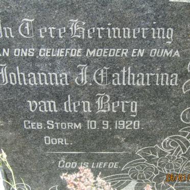 BERG Ignatius Petrus, van den 1915-1965 &amp; Johanna J. Catharina STORM 1920-