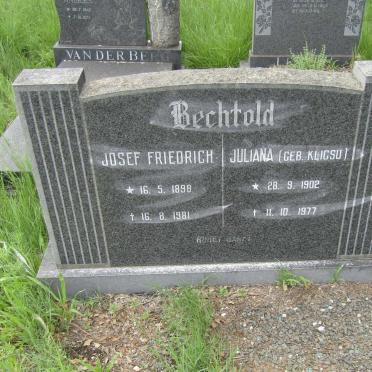 BECHTOLD Josef Friedrich 1898-1981 &amp; Juliana KLICSU 1902-1977