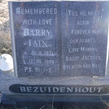 BEZUIDENHOUT Barry Iain 1971-1999