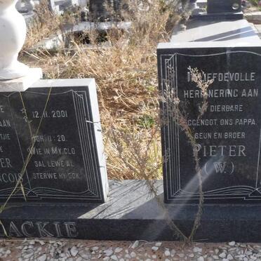 BLACKIE Meisie A.J.I. 1945-2000 :: BLACKIE Pieter W. 1965-2003 :: BLACKIE Pieter Francois 2001-2001