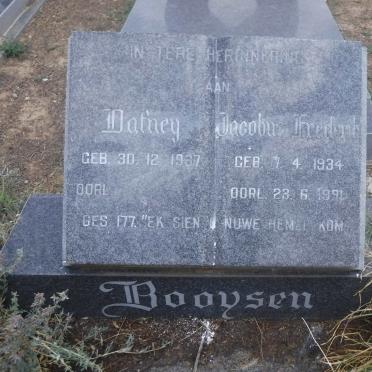 BOOYSEN Jacobus Frederik 1934-1991 &amp; Dafney 1937-