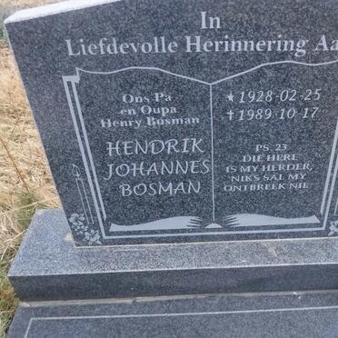 BOSMAN Hendrik Johannes 1928-1989