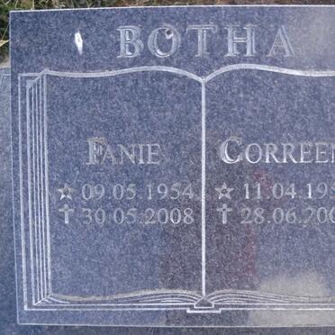 BOTHA Fanie 1954-2008 &amp; Correen 1957-2005