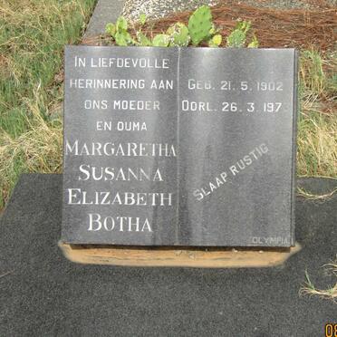 BOTHA Margaretha Susanna Elizabeth 1902-1973