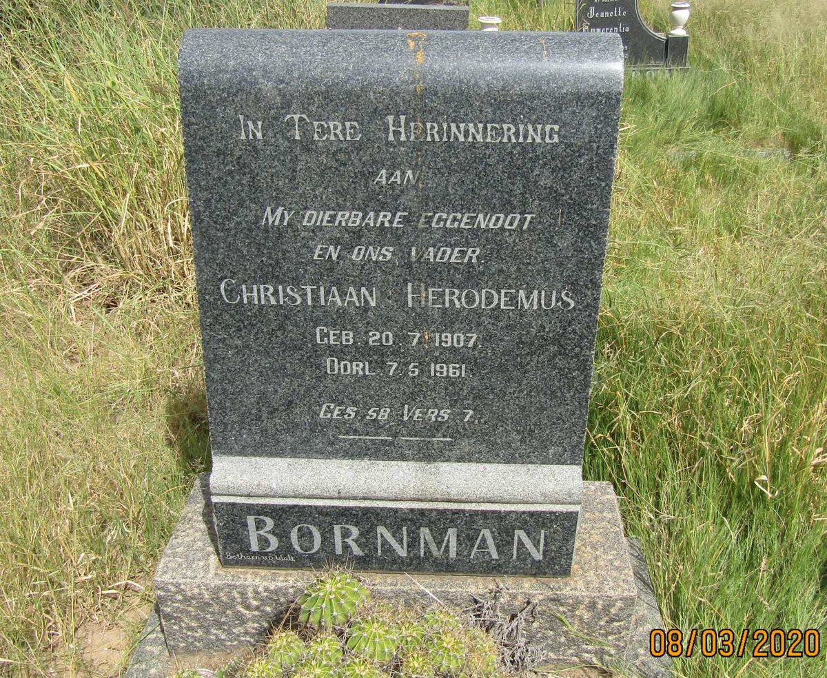 BORNMAN Christiaan Herodemus 1907-1961