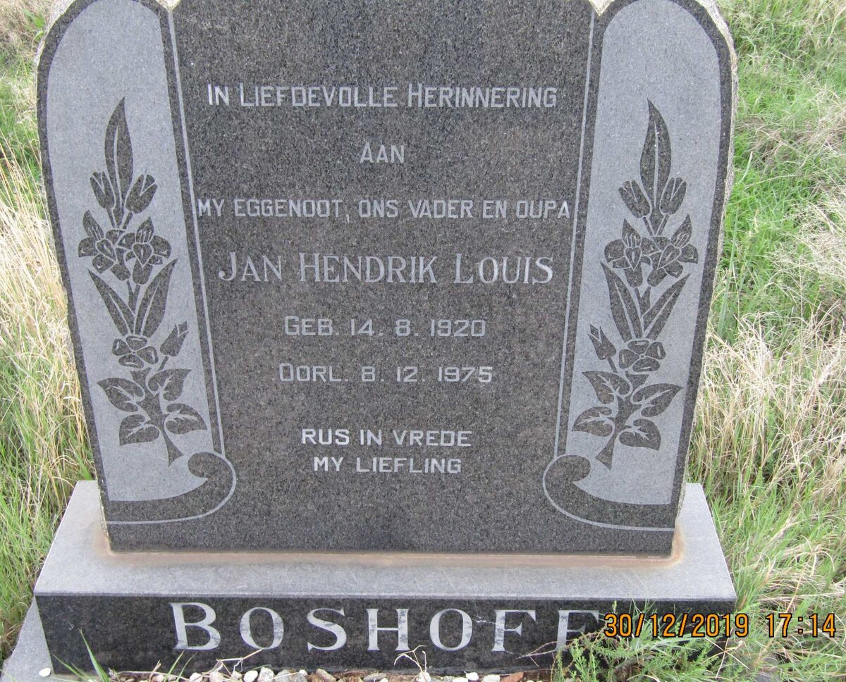BOSHOFF Jan Hendrik Louis 1920-1975